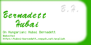 bernadett hubai business card